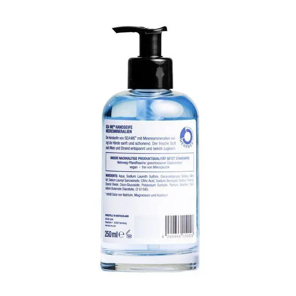 SEA ME SEA ME Handseife | mit Meeresmineralien | frei von Mikroplastik | vegan | Mehrweg-Glas 250 ml – Produktbild 1 von 4