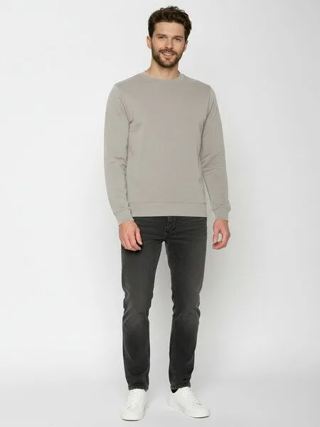 GreenBomb GREENBOMB Basic Wild - Gemütliches Sweatshirt aus Bio-Baumwolle / GOTS / Fair & Vegan, Grau (sandstone), – Produktbild 3 von 4