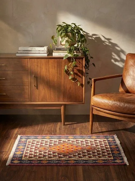 Rugtales Kelim Senneh „Rugtales“ aus Schurwolle, 60x86 cm, Beige, – Produktbild 2 von 4