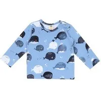 Walkiddy Baby Langarmshirt GOTS-zertifiziert aus Bio-Baumwolle, blau mit grafischem Muster – Walkiddy, weich, hautfreundlich & alltagstauglich – Produktbild 1 von 1