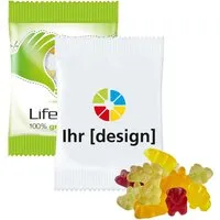 Bio-Fruchtgummi-Bärchen im kompostierbaren Tütchen 10 g, weiß – Produktbild 1 von 1