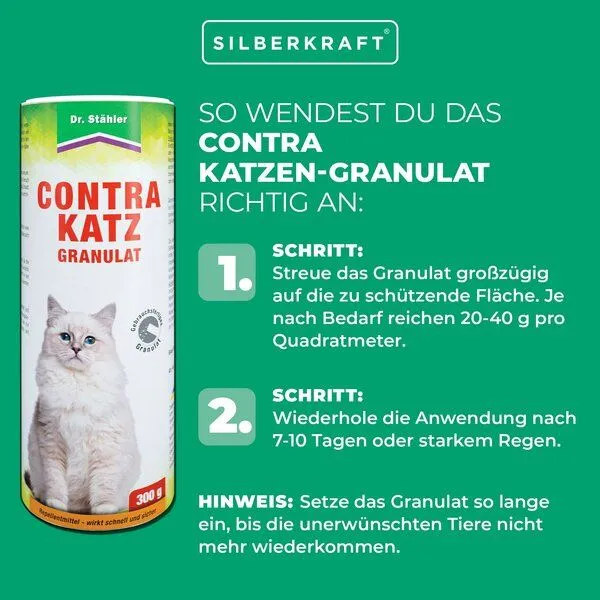 Silberkraft Silberkraft Contra Katzen-Granulat: Effektiver Schutz vor Katzen, Hunde und Kaninchen rund um dein Haus – Produktbild 2 von 4