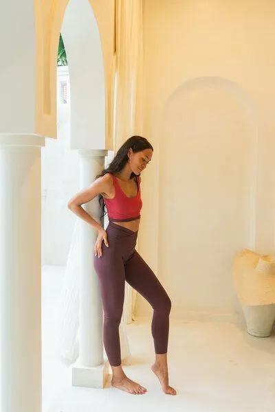 YogiLiebe YogiLiebe Damen Yogalegging „Maitri“ – Soul Collection aus Bio-Baumwolle, Magic plum, – Produktbild 4 von 4