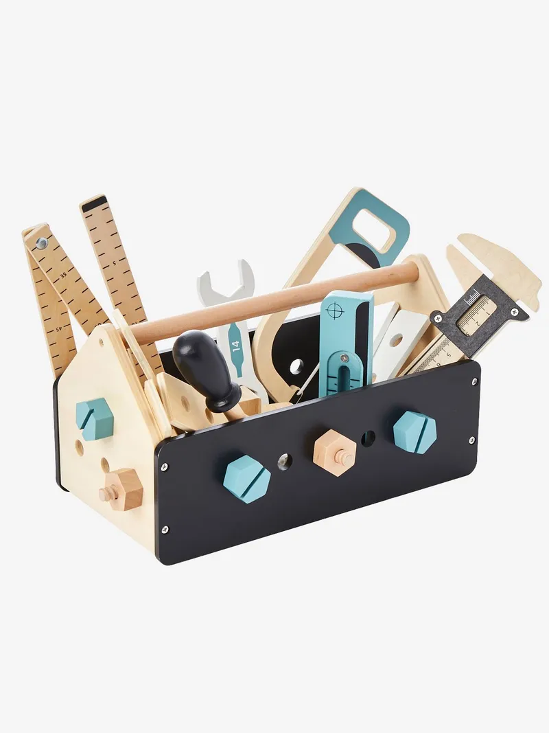 Vertbaudet Vertbaudet Kinder Spiel-Werkzeugkasten, Schwarz/braun, – Produktbild 3 von 4