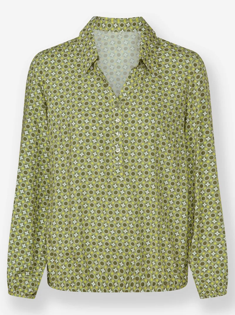 Witt Druckbluse ecru-schilf-bedruckt, Ecru-schilf-bedruckt, – Produktbild 1 von 2