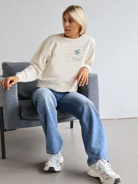 Kultgut Kultgut Artdesign - Pulloversweater Boxistyle / BE FREE & PROUD YOURSELF, Natur, – Produktbild 2 von 8