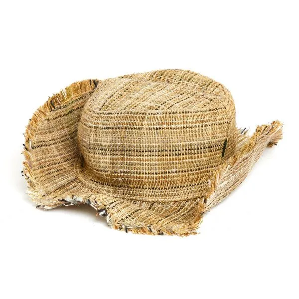 short'n'pietz short'n'pietz Sommerhut aus Hanf, Beige braun schmal gestreift, – Produktbild 3 von 4