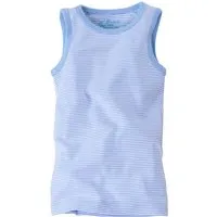 HANS NATUR Baby und Kinder Unterhemd Bio-Baumwolle hellblau-weiß gestreift Gr. 98/104, Weiß, blau, – Produktbild 1 von 1