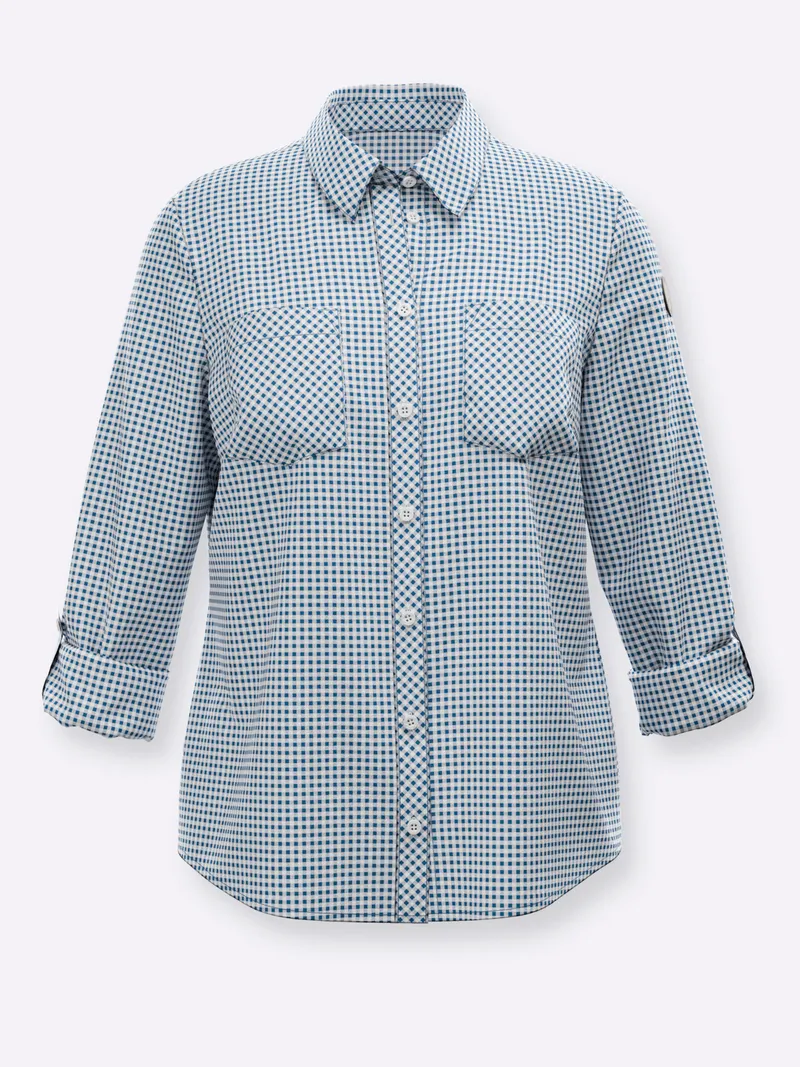 Witt Karobluse topas-weiß-kariert, Topas-weiß-kariert, – Produktbild 1 von 2