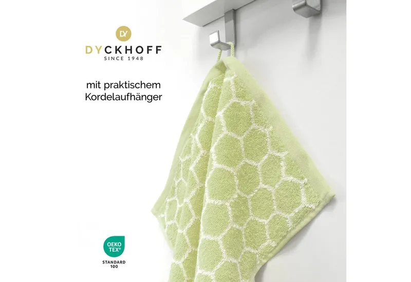 dyckhoff dyckhoff Duschtuch Pure Natural Honey, Frottier (Packung, 1-St), BIO Baumwolle, Grün, – Produktbild 3 von 5
