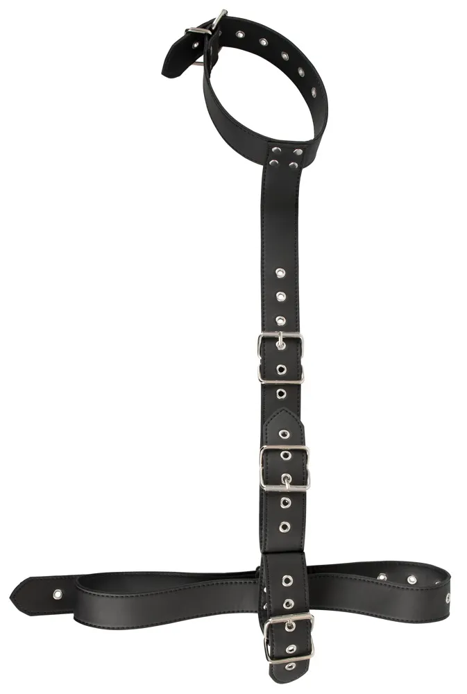 Vegan Fetish Fessel-Set in Leder-Optik, Schwarz, – Produktbild 3 von 4