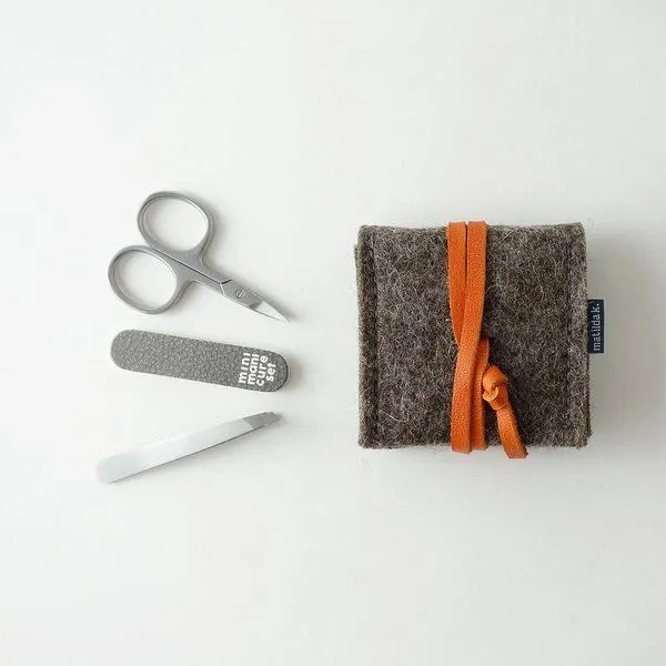 matilda k. manufaktur matilda k. manufaktur mini-maniküre-set 'ella' aus Wollfilz braun, Braun, – Produktbild 1 von 8