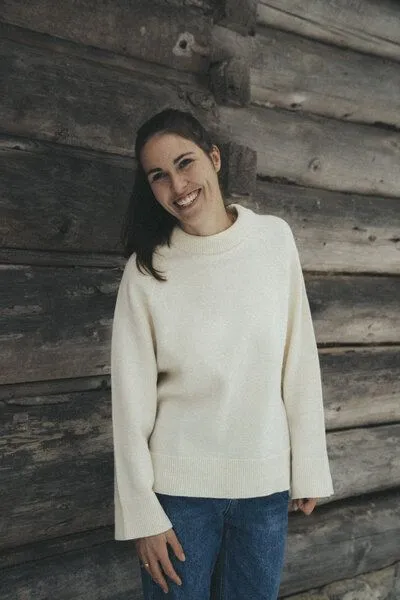 Kopyto Kopyto BARIBAL - Damen Oversize Boxy Stickpullover aus Merino-wolle RWS- zertifiziert, Creme, – Produktbild 1 von 4