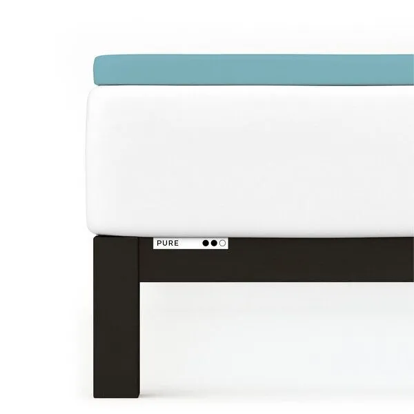 Schlafgut Schlafgut Topper Spannbettlaken Pure - 95% Biobaumwolle, 5% Elasthan - Matratzenhöhe bis 10cm, Petrol mid, – Produktbild 1 von 4