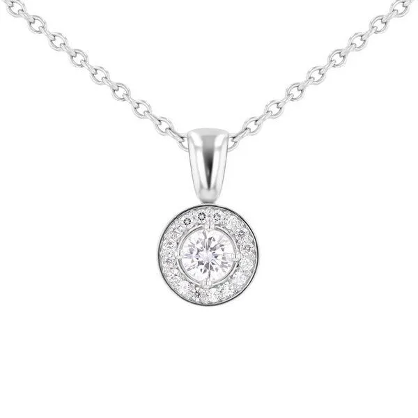 Eppi Eppi Halo-Anhänger mit Moissaniten und Diamanten Merryn, Weiss, – Produktbild 1 von 4