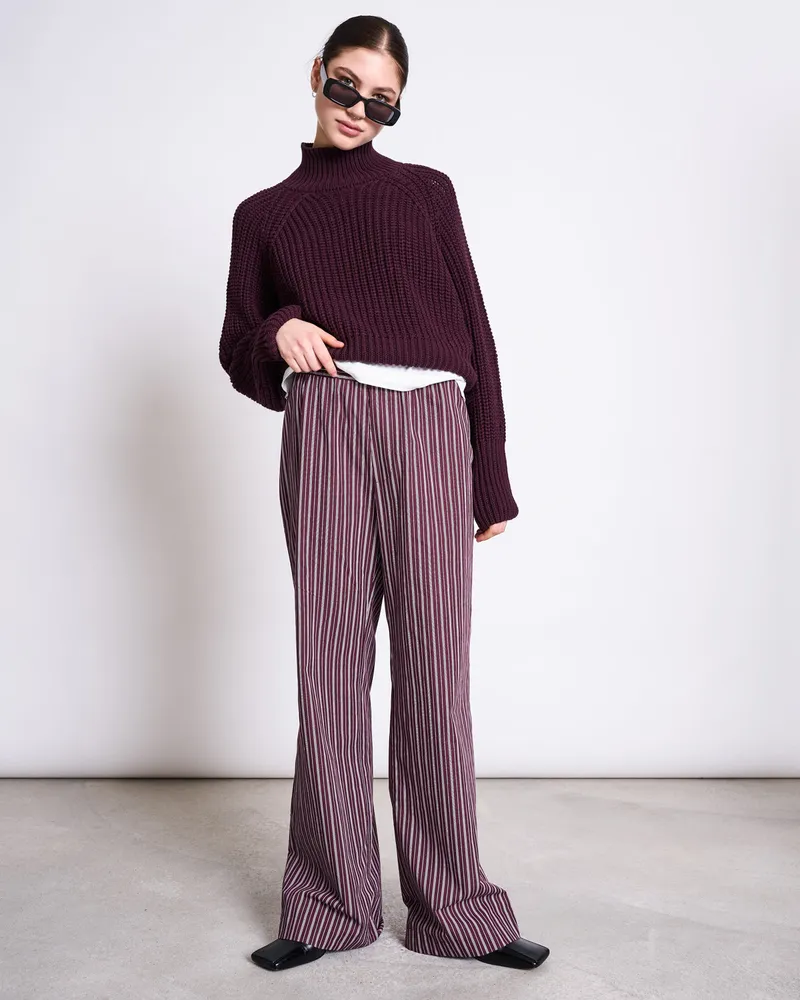 JAN N JUNE JAN 'N JUNE Damen vegan Pullover Ola Cherry Lacquer, Rot, – Produktbild 1 von 2