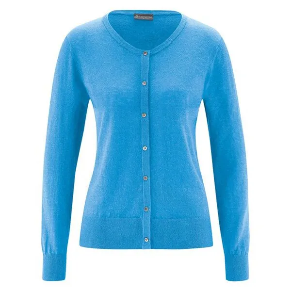 HempAge HempAge Damen Cardigan Hanf/Bio-Baumwolle, Topaz, – Produktbild 1 von 1