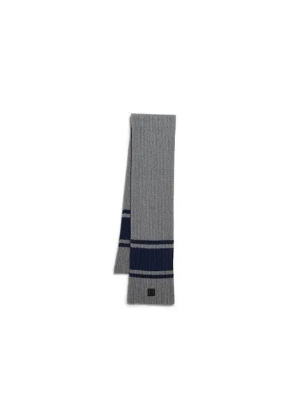 ARMEDANGELS ARMEDANGELS STRIPE REC WOOL Unisex Schal aus 100% recycelter Wolle, Mid silver melange-tinted navy, – Produktbild 2 von 2
