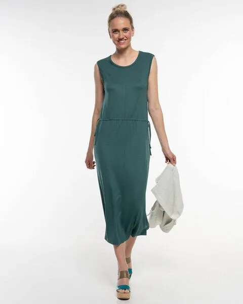 Alma & Lovis Alma & Lovis Legeres Midi-Kleid aus fließendem EcoVero | Pique Dress, Botanic (grün), – Produktbild 1 von 4