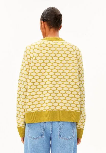 ARMEDANGELS Armedangels Multi Dots Damen Strickpullover aus Bio-Woll Mix, Mosslace-oatmilk, – Produktbild 3 von 5