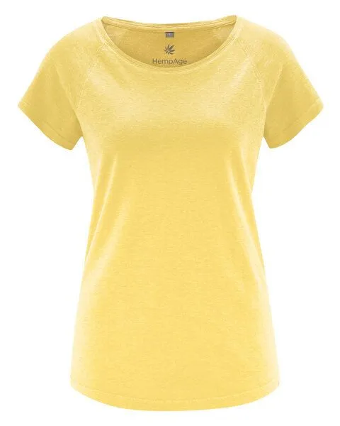 HempAge HempAge Damen Raglan T-Shirt Hanf/Biobaumwolle, Butter(gelb), – Produktbild 1 von 3