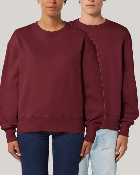 YTWOO YTWOO Lässiges Sweatshirt in Bio-Qualität, Pullover, Sweater, Unisex, Burgunderrot, – Produktbild 2 von 3