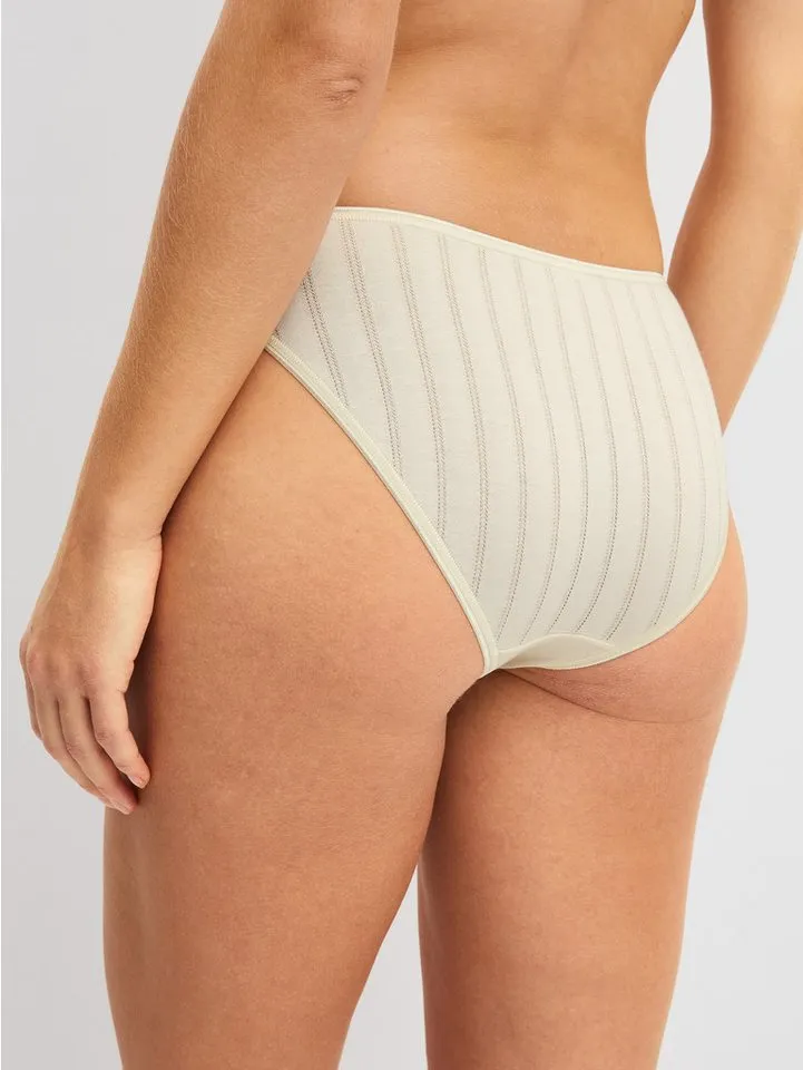 CALIDA CALIDA Slip Etude Toujours Nadelstreifen-Optik, florale Spitze, Regular-Cut, Jacquard, elastisch, Beige, – Produktbild 4 von 5