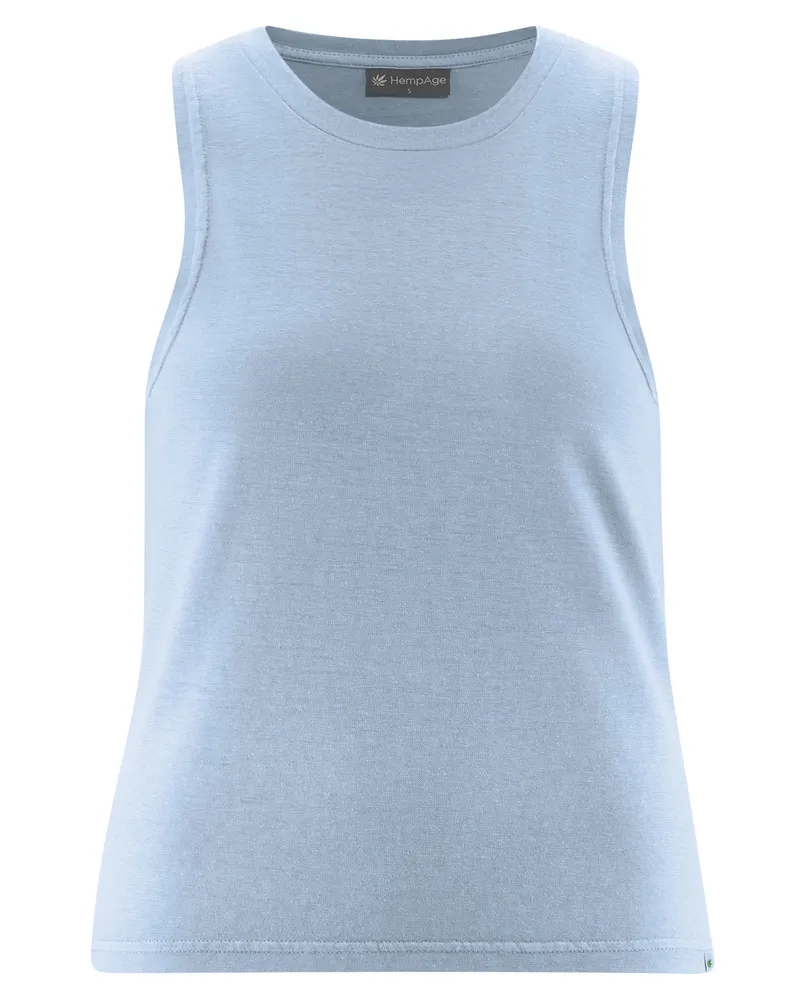 HempAge Hempage Damen vegan Crop Top Rauchblau, Blau, – Produktbild 1 von 2