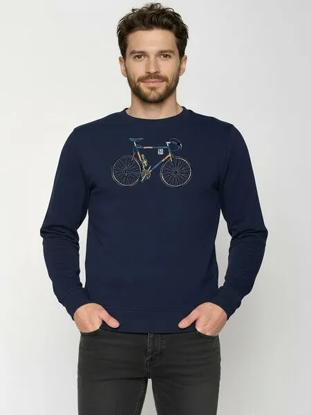 GreenBomb GREENBOMB Knut 2 Wild - Gemütliches Sweatshirt aus Bio-Baumwolle / hochwertiger Print / GOTS / Fair & Vegan, Blau (marineblau), – Produktbild 1 von 4