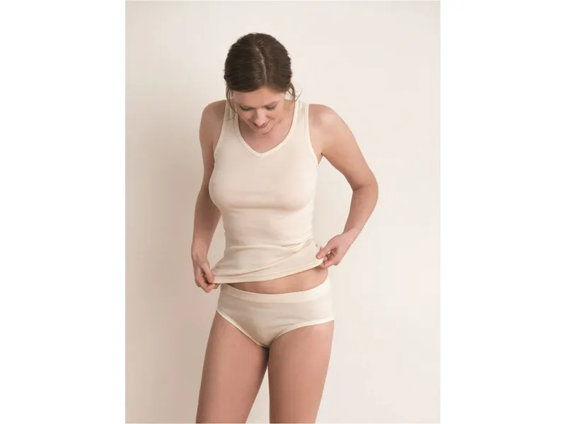 Living Crafts Living Crafts Damen V-Neck-Trägertop "Janine", natural 44/46, Natur, – Produktbild 2 von 2