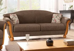 Home affaire 3-Sitzer Milano, bequemes Sofa mit geschwungenen Armlehnen, Landhaus-Stil – Produktbild 1 von 1