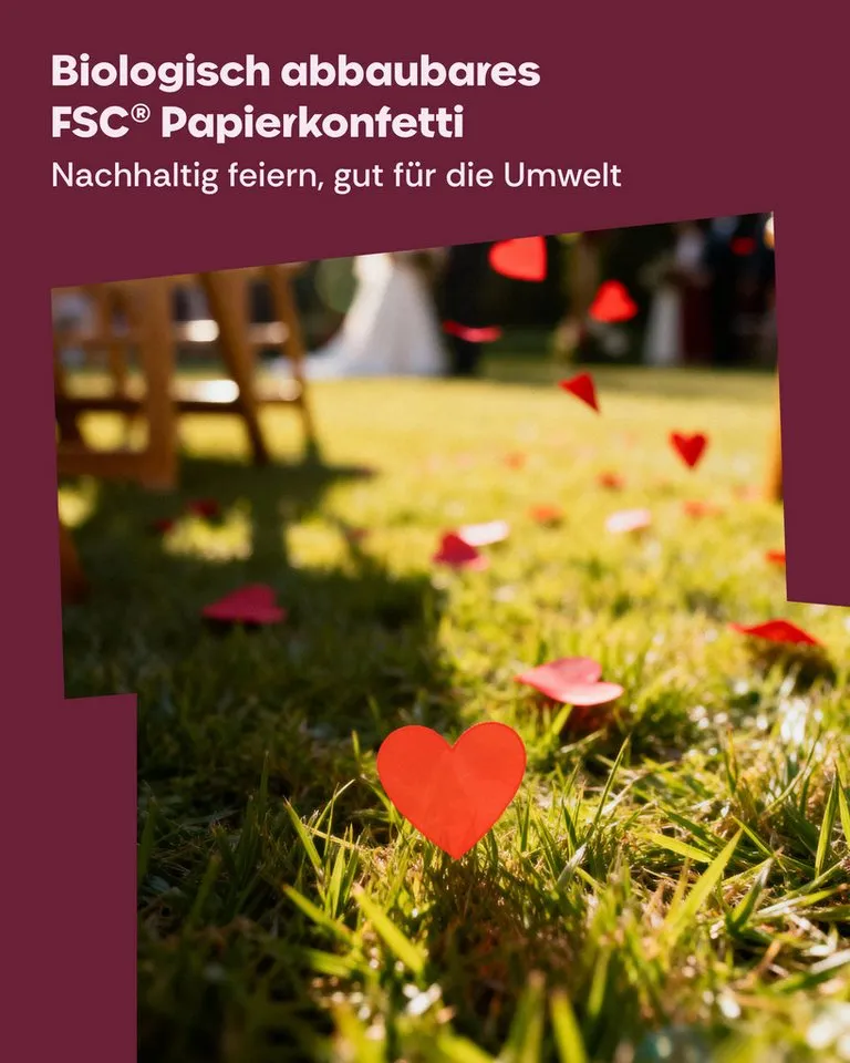 Partyjoker Konfetti Konfettikanone Herzen Rot - FSC Konfetti - 5-8 m Strahl - Party, Extra Groß & FSC Papier – 5-8 Meter Hoher Effekt, Rot, – Produktbild 4 von 5
