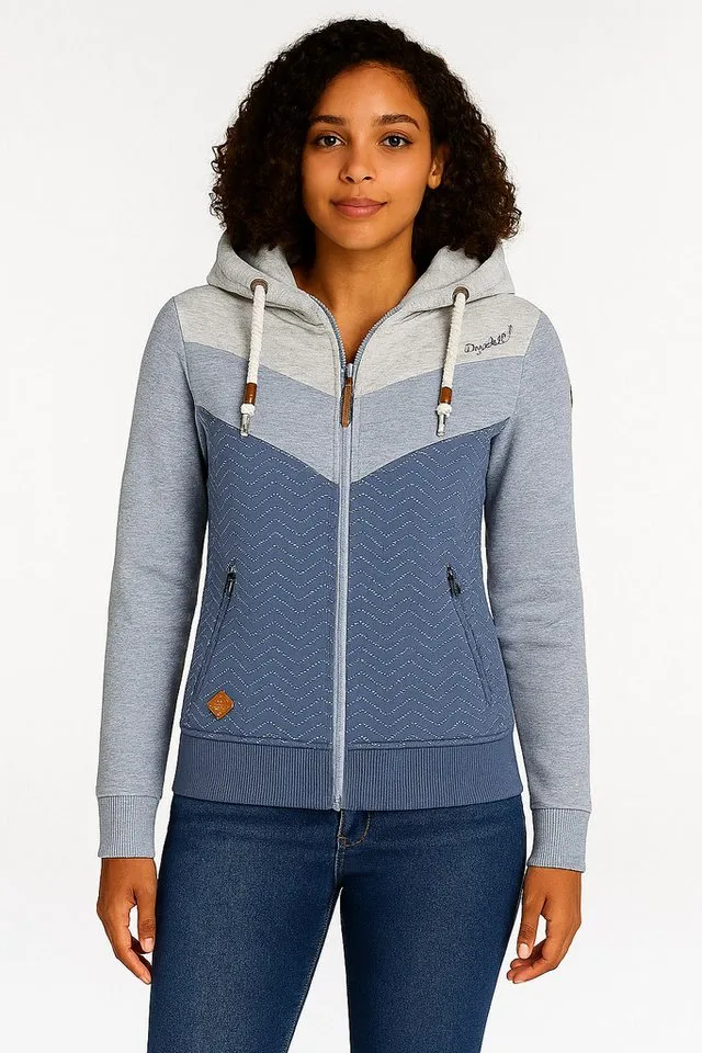 ragwear ragwear Sweatjacke TREGA ZIP O im Colorblocking-Design, Blau, – Produktbild 2 von 5