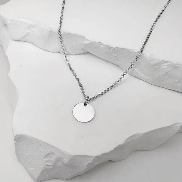 MOANINA MOANINA Kette Minimal Coin Chiara - 925 Silber/18k Gold Vermeil - 3 Längen, Silber, – Produktbild 1 von 4