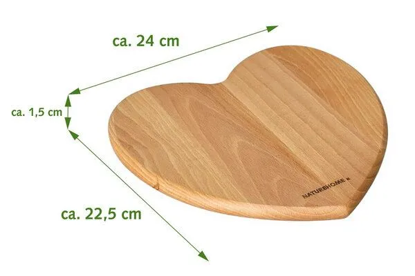 NATUREHOME NATUREHOME Schneidebrett Herz Buche 22,5x24x1,5cm – Produktbild 3 von 4