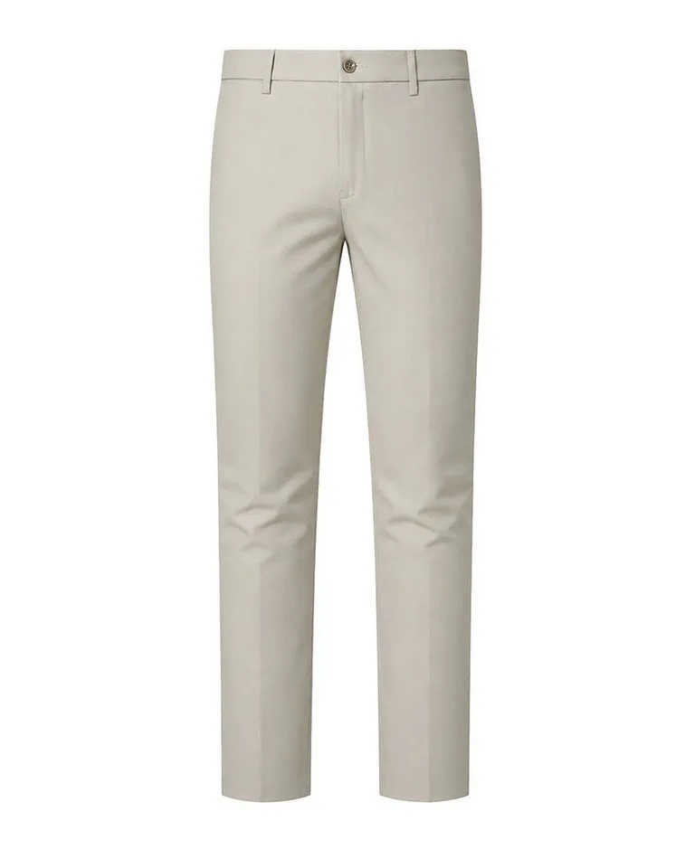 Allthemen Anzughose Herren Business Anzughose mit elastisch Lyocell-Mix Chinohose, Beige|weiß, – Produktbild 2 von 5
