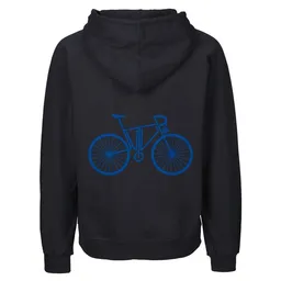 HANDGEDRUCKT HANDGEDRUCKT "FutureBike" Männer Zip Hoody aus reiner Biobaumwolle (kbA) – Produktbild 1 von 1