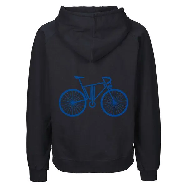 HANDGEDRUCKT HANDGEDRUCKT "FutureBike" Männer Zip Hoody aus reiner Biobaumwolle (kbA), Navy, – Produktbild 1 von 3