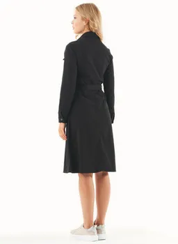 ORGANICATION ORGANICATION Damen vegan Hemdkleid Bio-Baumwollmischung Schwarz – Produktbild 1 von 1