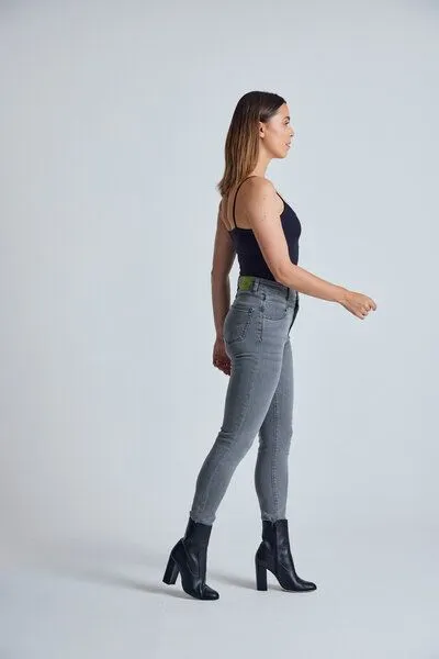 Flax and Loom Flax and Loom High Waist Skinny Jeans Modell: Nina, Silver (grau), – Produktbild 4 von 6