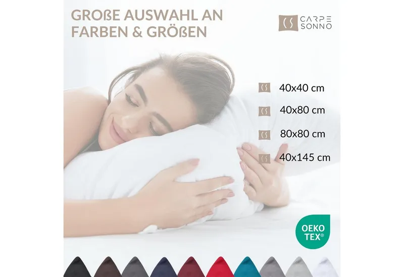 Carpe Sonno Kissenbezug 40x40 40x80 80x80 Baumwoll Kopfkissen Bezug Kissenhülle Kissenbezug, (2 Stück), Renforce Kissenbezüge 40x40 cm, Uni Bordeaux einfarbig, Rot, – Produktbild 4 von 5