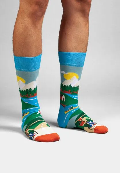 DillySocks DillySocks Socken „Swiss Alps“, Blau,grün,dunkelblau, – Produktbild 2 von 4