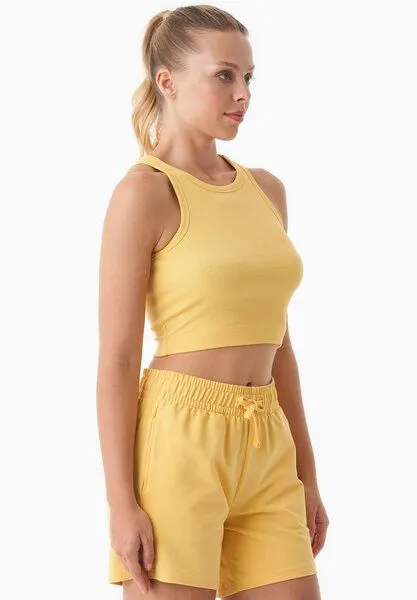 ORGANICATION ORGANICATION SONNIA | Cropped Rib Top aus Bio-Baumwolle, Saffron, – Produktbild 3 von 4