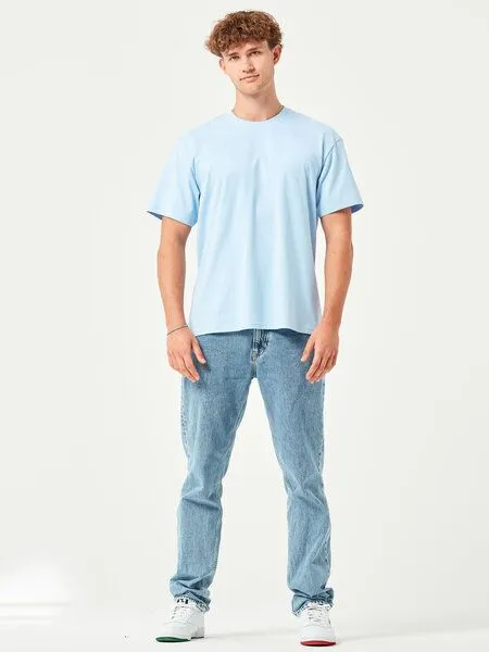 COREBASE COREBASE T-Shirt "BoxFit" aus 100% Bio-Baumwolle, Skyblue (blau), – Produktbild 4 von 4