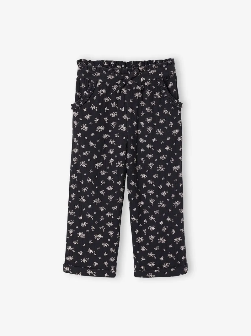 Vertbaudet 3/4-Hose mit Blumenprint, Anthrazit, – Produktbild 1 von 2
