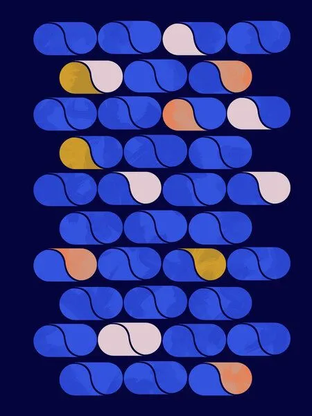 Photocircle Photocircle Poster / Leinwandbild - Blue modern pattern – Produktbild 1 von 4