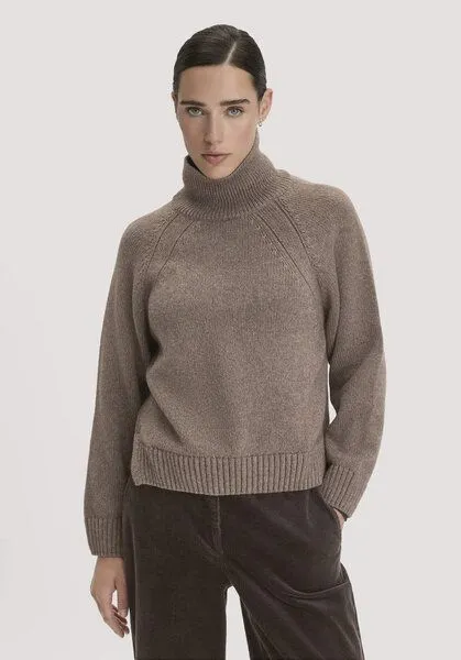 hessnatur hessnatur Strick Pullover Relaxed aus Bio-Merinowolle mit Bio-Baumwolle, Camel, – Produktbild 1 von 4