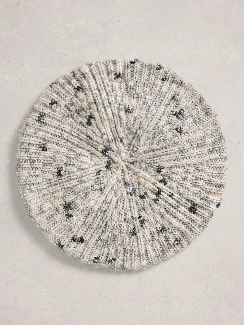 White Stuff Gestrickte Baskenmütze Spacedye - Einheitsgröße, Grau multi, – Produktbild 2 von 3