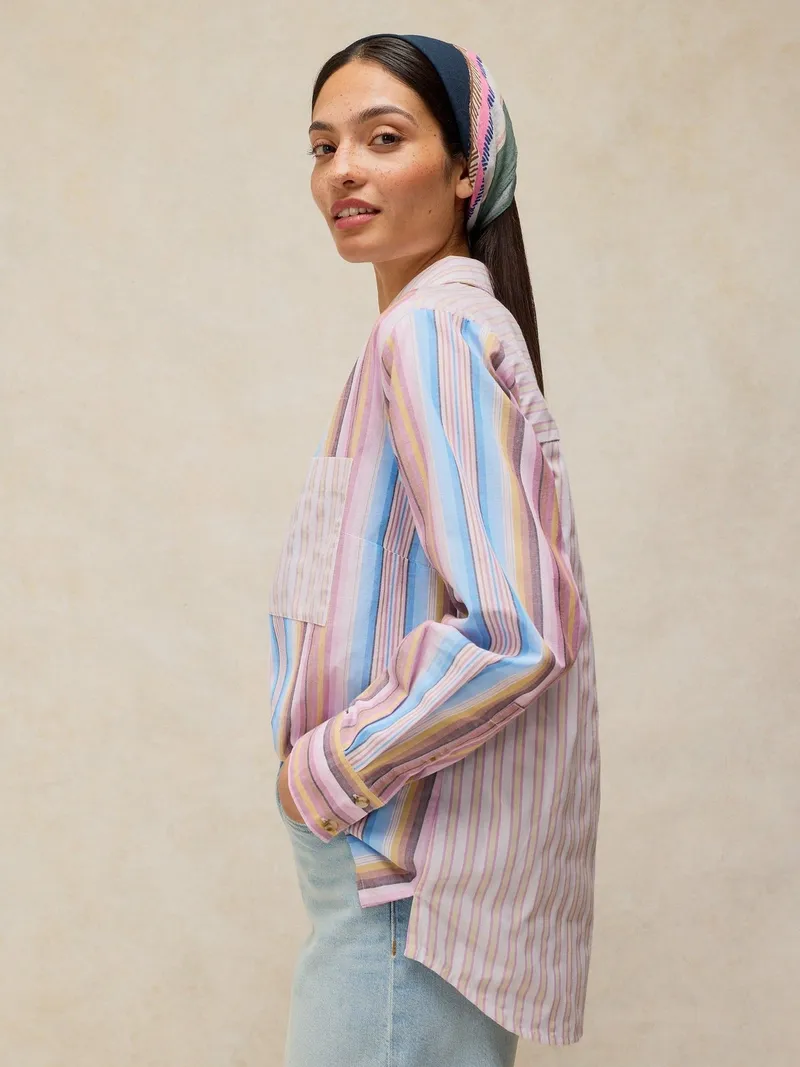 White Stuff Bluse Saffie mit Streifenmix - 50/R, Rosa multi, – Produktbild 1 von 4
