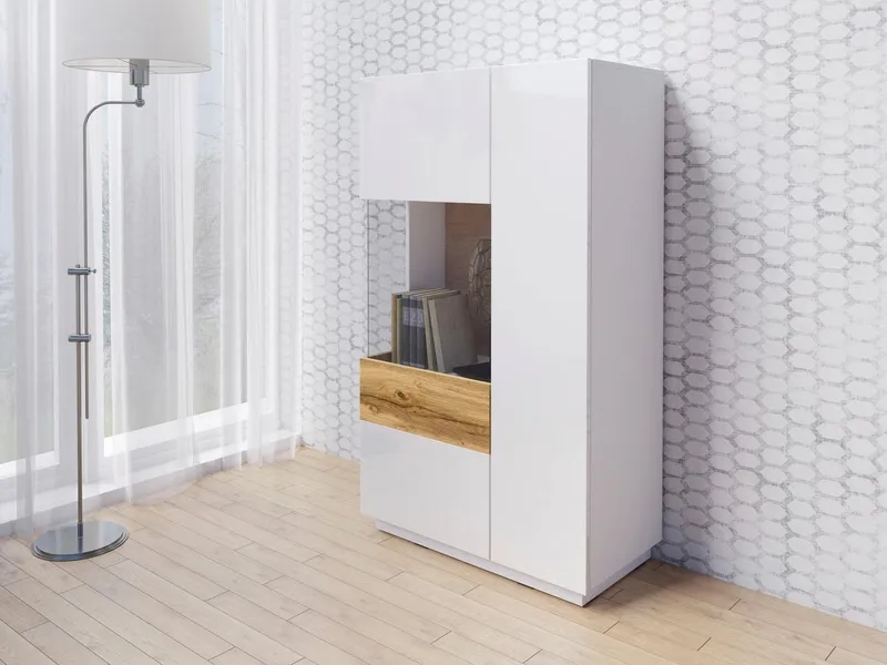 OTTO home Vitrine SILKE Höhe 138,5 cm, Weiß, – Produktbild 1 von 5